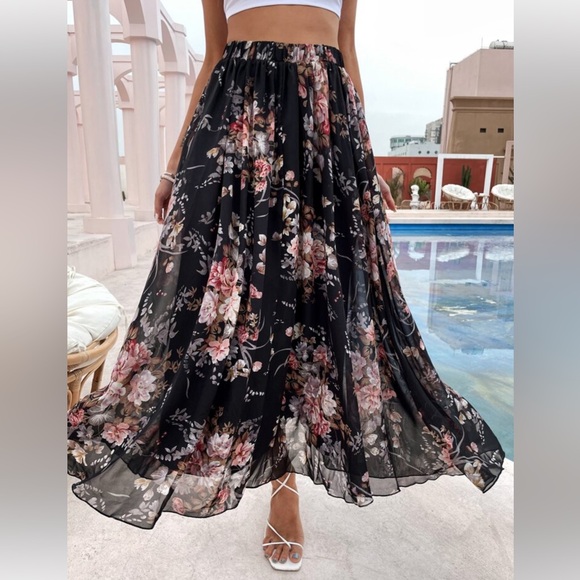 Shein Floral Print Maxi Skirt (S) - Picture 3 of 10